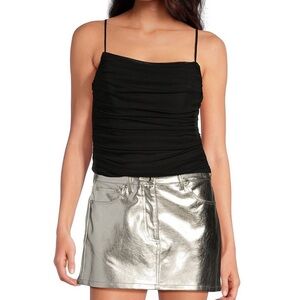 NWT Gianni Bini Black Ruched Sleeveless Camisole‎ Size Large